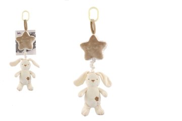 Teddies Zajec z zvezdo plišasto posteljico / posteljno zaveso raztegljiv igrača stroj 36cm na kartici