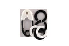 Profibaby Drsalka 2 kosa črno-bele plastike 13cm 2 barvi v škatli 12,5x16cm 0m+