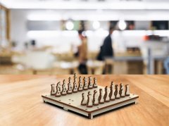 Wooden city Leseno mesto 3D šah in dama 2v1