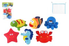 Teddies Gumijaste kopalne živali 6 kosov z mrežo v vrečki 12m+