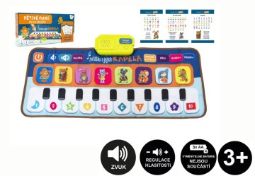Teddies Elektronska igralna podloga Klavir Živali in njihova skupina 80x37cm na baterije CZ v škatli 38x18cm