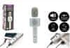 Teddies Mikrofon za karaoke Bluetooth s srebrno baterijo in kablom USB