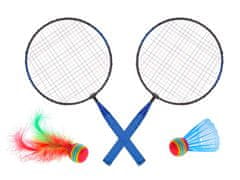 Gametime loparčki za badminton 44x22 cm 2 kosa z lončki 2 kosa - mešanica barv (roza, modra)