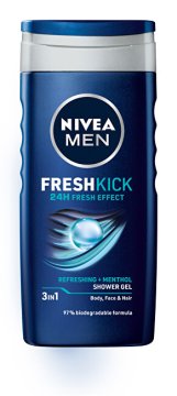 Nivea Gel za tuširanje za obraz, telo in lase Men Fresh Kick 250 ml