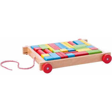 Woody 102190007 Voziček z bloki-34 kosov