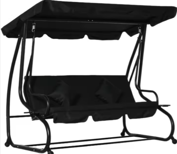RAMIZ Vrtna gugalnica za štiri osebe s streho, prostostoječa, črna