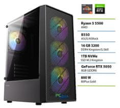 Gamer namizni računalnik, R5 5500, 16GB, SSD1TB, RTX5050, DOS (148156)