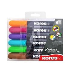 Kores K-MARKER Permanentni marker, okrogla konica 3 mm, mešanica 6 barv