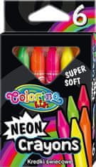 Colorino Trikotni neonski voščeni svinčniki ekstra mehki 6 barv