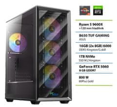 PCplus Gamer namizni računalnik, R5 9600X, 16GB, SSD1TB, RTX5060, DOS (148116)