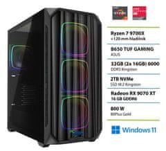 PCplus Gamer namizni računalnik, R7 9700X, 32GB, SSD2TB, RX 9070XT, W11H (148147)