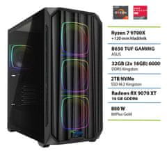 PCplus Gamer namizni računalnik, R7 9700X, 32GB, SSD2TB, RX 9070XT, DOS (148148)