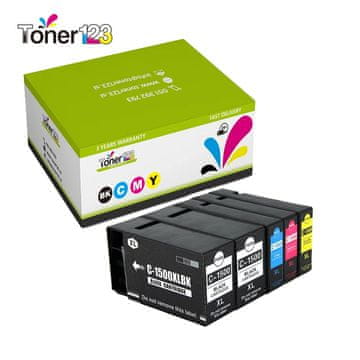 Toner123 Komplet Canon PGI-1500XL / Maxify MB2050, MB2150, MB2350, MB2750 kompatibilne kartuše (5) - 2 x črna, cyan, magenta, rumena