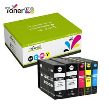 Toner123 Komplet Canon PGI-2500XL / Maxify MB5050, MB5150, MB5350, MB5450, IB4050 kompatibilne kartuše (5) - 2 x črna, cyan, magenta, rumena