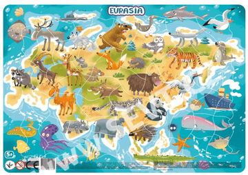 DoDo Puzzle z podlogo - Živali Evrazije 53 kosov