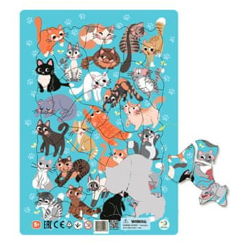 DoDo Puzzle s podlogo - Mačke 53 kosov