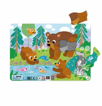 DoDo Puzzle s podlogo - Medvedja družina 21 kosov