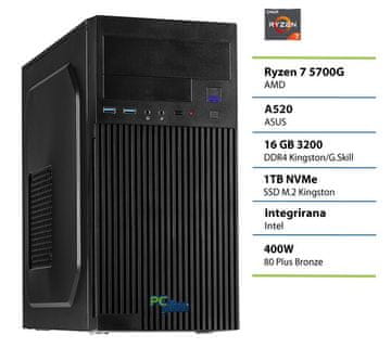PCplus Magic namizni računalnik, R7 5700G, 16GB, SSD1TB, DOS (147986)