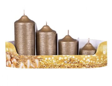 eoshop Adventne sveče GRADED TAURZDA d4,5x5,7,9,11cm 4ks