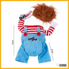 Korbi KOSTUM ZA PSA CHUCKY – STRAŠNA IN ZABAVNA MASKA ZA NOČ ČAROVNIC (velikost M)