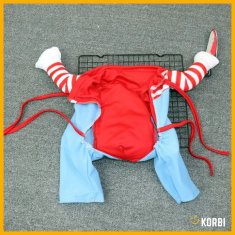 Korbi Kostum za psa – lutka Chucky, strašen in zabaven kostum za Halloween, velikost S