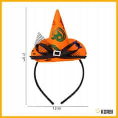 Korbi Trak s klobukom čarovnice in pentljo s bučo – okras za glavo za Halloween in zabavo
