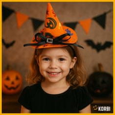 Korbi Trak s klobukom čarovnice in pentljo s bučo – okras za glavo za Halloween in zabavo