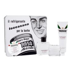 Proraso White Set balzam po britju White 100 ml + krema pred britjem 100 ml + krema za britje White 150 ml + kovinska škatla