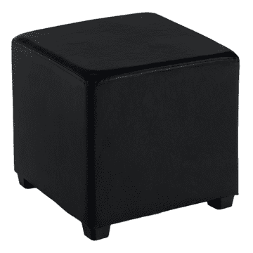 KONDELA Taburet, Črna tekstil kožo, NIKI
