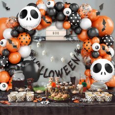 Korbi Komplet balonov – balonski venček Halloween, dekoracija za zabave (116 delov)