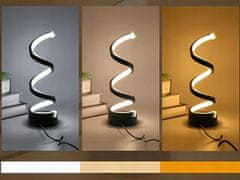 Verkgroup LED spiralna namizna svetilka 3 barve svetlobe USB črna