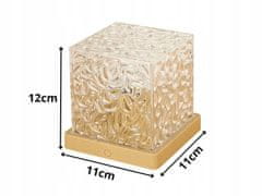 Verkgroup Akrilna aku. LED RGB kristalna svetilka kocka USB + daljinec