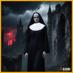 Korbi Klobuk in ovratnik – kostum redovnice / sestre – komplet