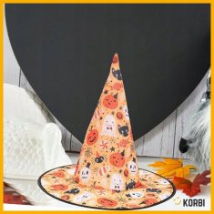 Korbi Čarovniški klobuk – kostum, Halloween, pustni dodatek, oranžen