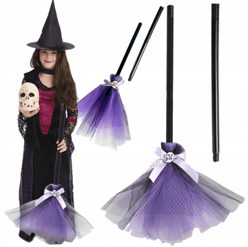 Korbi Metla čarovnice – dodatek k kostumu, magična dekoracija za noč čarovnic