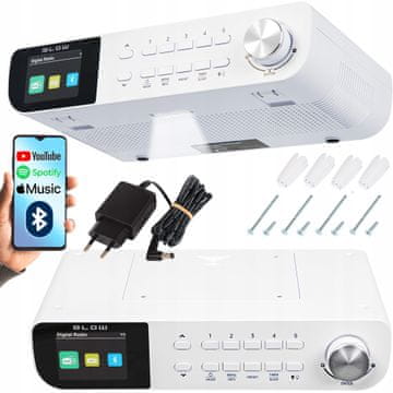 Blow FM LED viseči kuhinjski radio LCD Bluetooth DAB+ bel