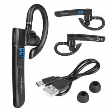 Krüger&Matz Aku. Bluetooth 5.2 brezžična avto slušalka LCD K16 črna