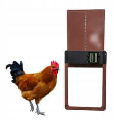 Dexxer Elektronska avtomatska vrata za kokošnjak s senzorjem mraka 35x24cm rjava