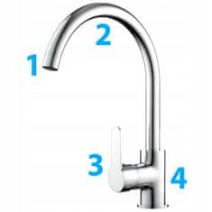 Dexxer Enoročna kromirana kuhinjska armatura vrtljiva 360°