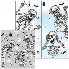 Korbi Dekorativne nalepke za okna – okostnjaki, komplet za Halloween