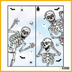 Korbi Dekorativne nalepke za okna – okostnjaki, komplet za Halloween