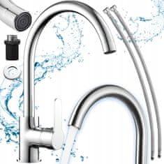 Dexxer Enoročna kromirana kuhinjska armatura vrtljiva 360°