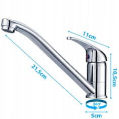 Dexxer Kromirana kuhinjska vrtljiva mešalna enoročna armatura