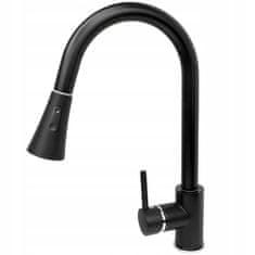 Dexxer Enoročna alu. izvlečna kuhinjska armatura vrtljiva mat črna