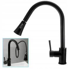 Dexxer Enoročna alu. izvlečna kuhinjska armatura vrtljiva mat črna