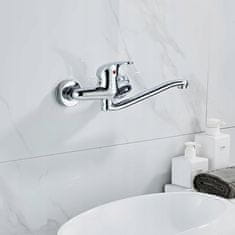 Dexxer Kromirana enoročna vrtljiva stenska armatura za umivalnik 360°