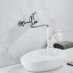 Dexxer Kromirana enoročna vrtljiva stenska armatura za umivalnik 360°