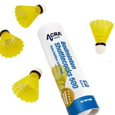 ACRAsport Žogice za badminton 500, 6 najlon v škatli