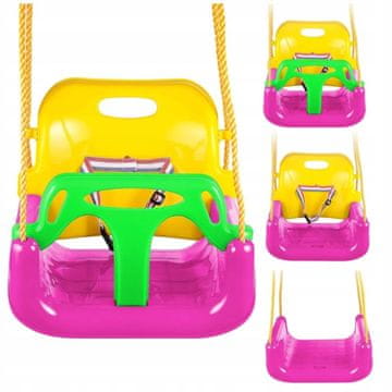 Dexxer 3v1 PVC otroška gugalnica z zaščito do 30kg roza