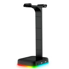 Dexxer LED RGB stojalo za igralne slušalke 2x USB 2.0